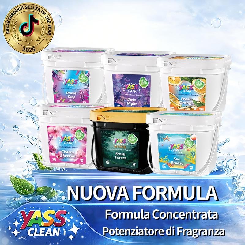 Yass Clean Perle Aromatiche per il Lavaggio – Nuova Formula Migliorata, 2,5 L / 1,8 kg, Fragranza Duratura, Adatto alla Pelle Sensibile, Nanotecnologia per Rilascio Lento, Sacchetto Apposito Incluso