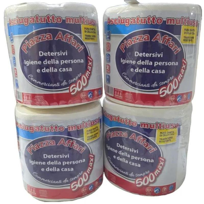 Asciugatutto multiuso Piazza Affari – 4 maxi bobine per la casa